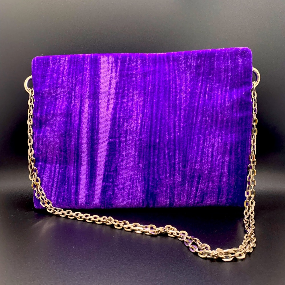 Rich purple crushed velvet purse!